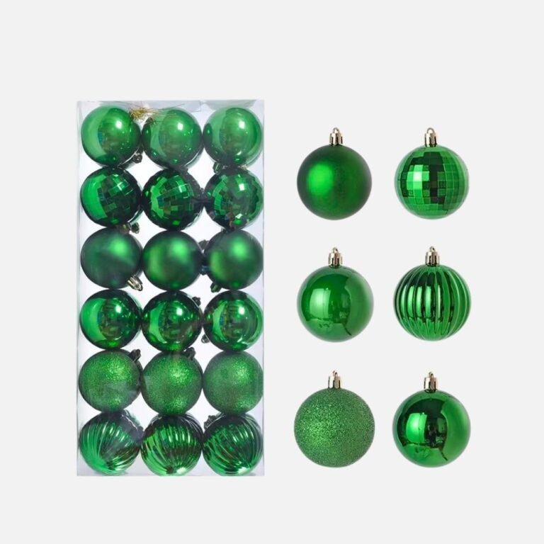 Lot De 36 Boules De Noel Vertes 6cm 1