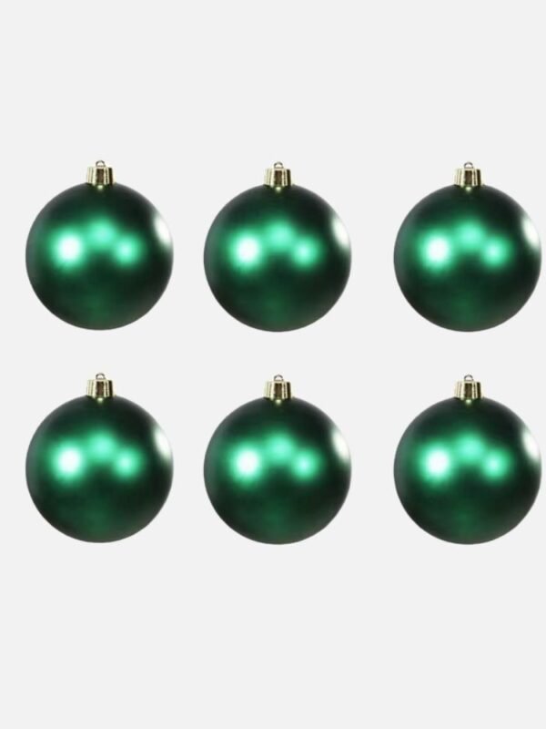 Lot De 6 Boules De Noel Mates 6 Cm Vert Sapin 1