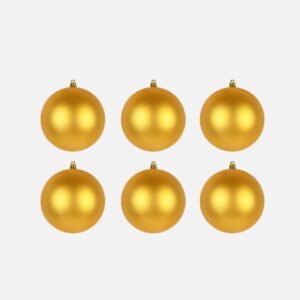Lot De 6 Boules De Noel Mates 8 Cm Or 1