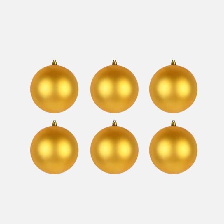 Lot De 6 Boules De Noel Mates 8 Cm Or 1