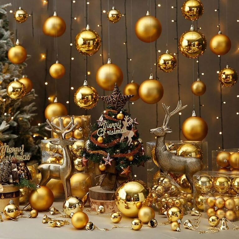 Lot De 6 Boules De Noel Mates 8 Cm Or 2