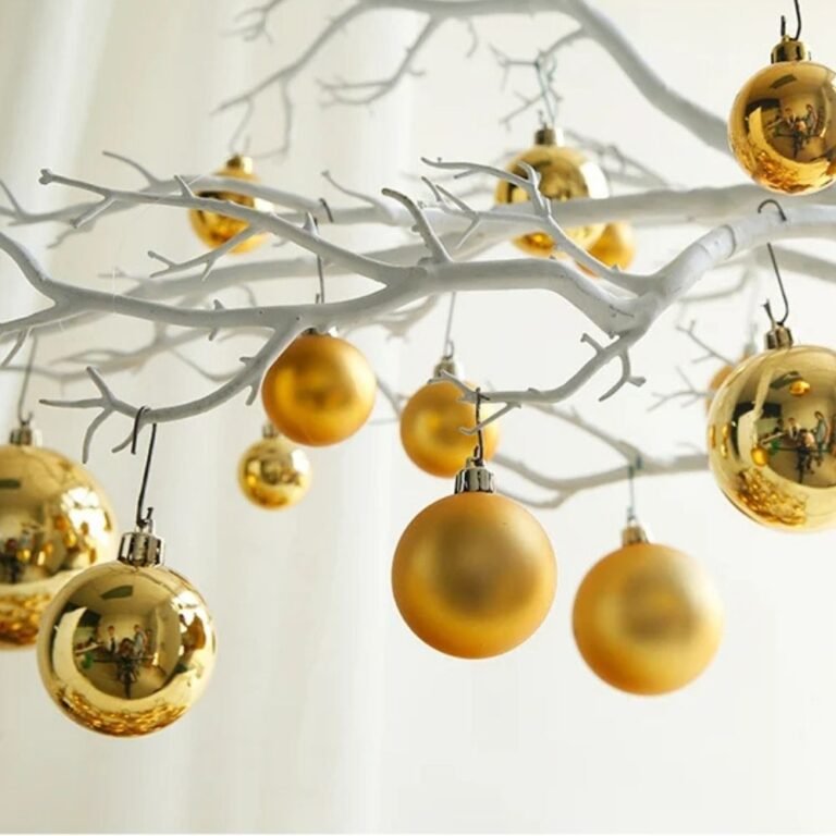 Lot De 6 Boules De Noel Mates 8 Cm Or 3