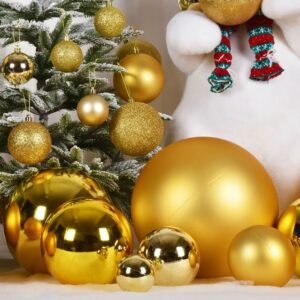 Lot De 6 Boules De Noel Mates 8 Cm Or