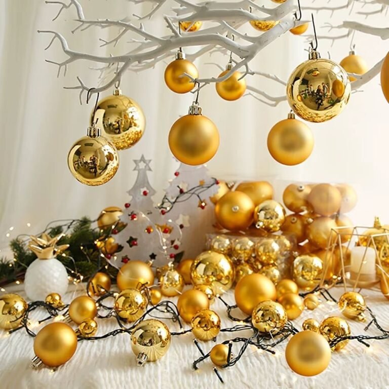 Lot De 6 Boules De Noel Mates 8 Cm Or 4