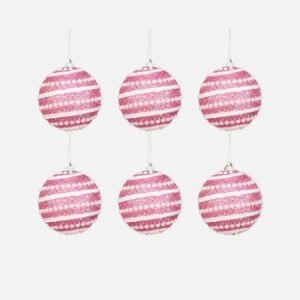 Lot De 6 Boules Perlees 8cm 1