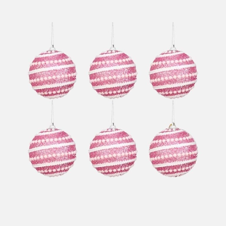 Lot De 6 Boules Perlees 8cm 1