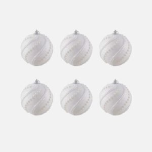 Lot De 6 Boules Perlees 8cm 2