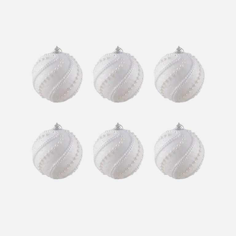 Lot De 6 Boules Perlees 8cm 2