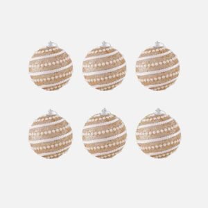 Lot De 6 Boules Perlees 8cm 3