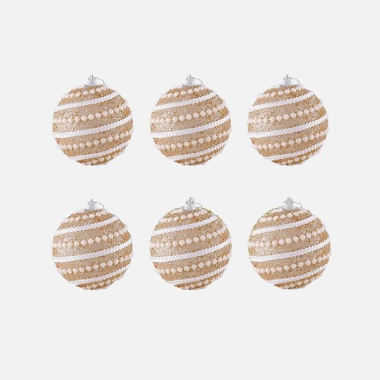 Lot De 6 Boules Perlees 8cm 3