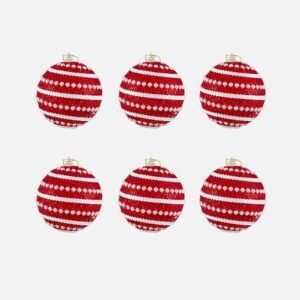 Lot De 6 Boules Perlees 8cm