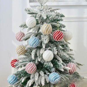 Lot De 6 Boules Perlees 8cm 4