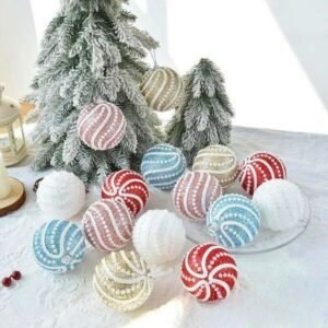 Lot De 6 Boules Perlees 8cm 5