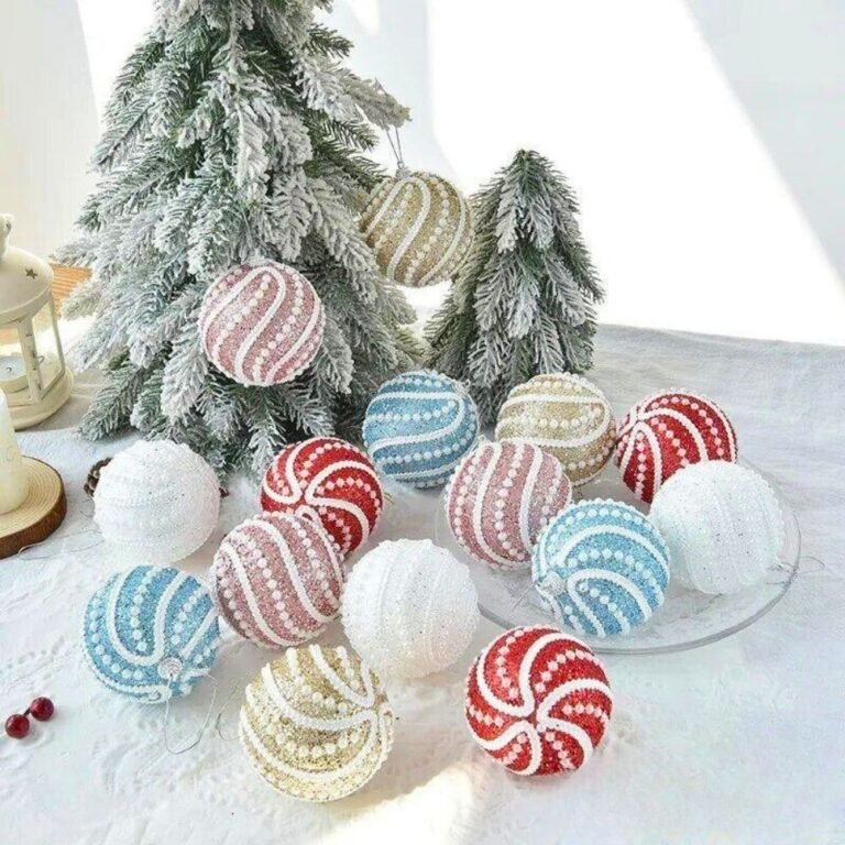 Lot De 6 Boules Perlees 8cm 5