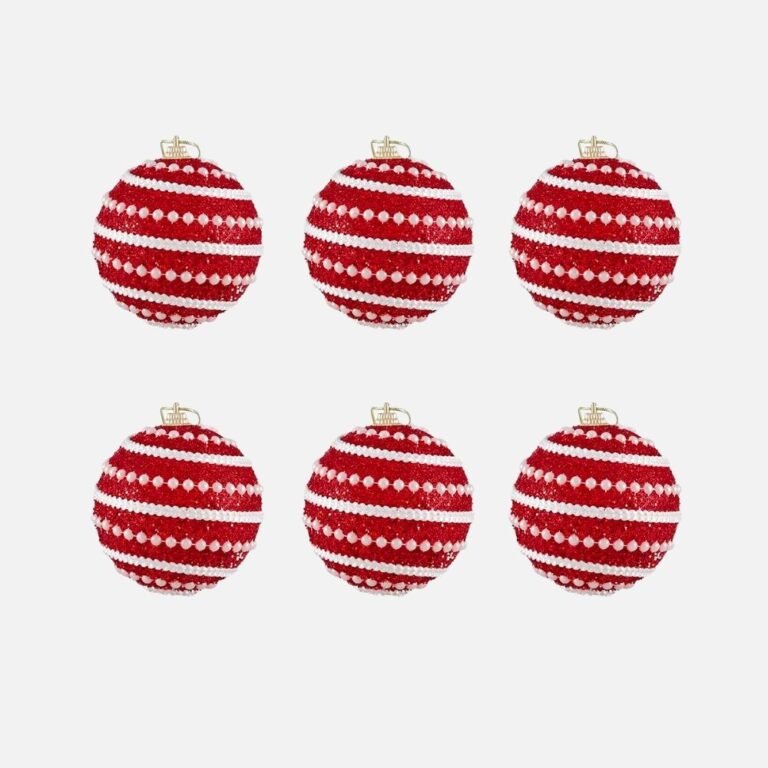 Lot De 6 Boules Perlees 8cm
