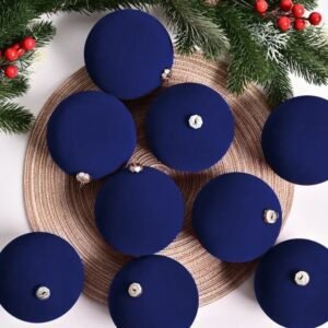 Lot De 9 Boules De Noel Mates 10 Cm Bleu Nuit