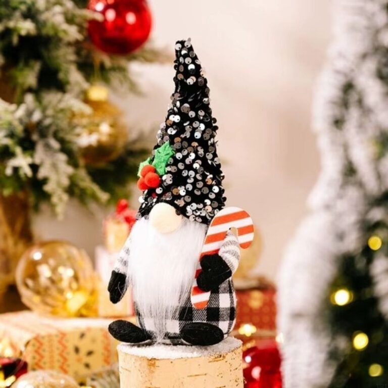 Lutins Gnomes De Noel Rouge Noir Motif A Carreaux 2