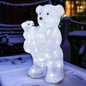 Ours Lumineux Et Son Ourson En Acrylique 1