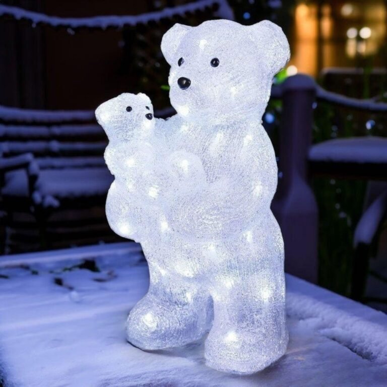 Ours Lumineux Et Son Ourson En Acrylique 1