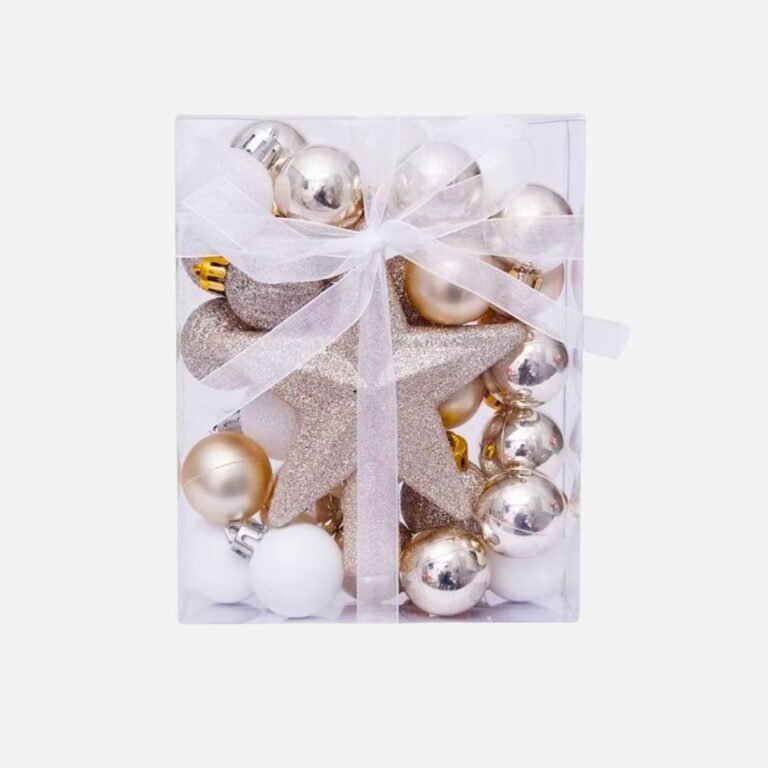 Petit Kit De Decorations De Noel Champagne Et Blanc 1