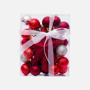 Petit Kit De Decorations De Noel Rouge Et Argent