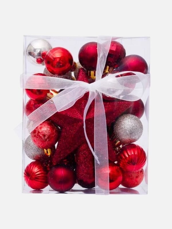 Petit Kit De Decorations De Noel Rouge Et Argent