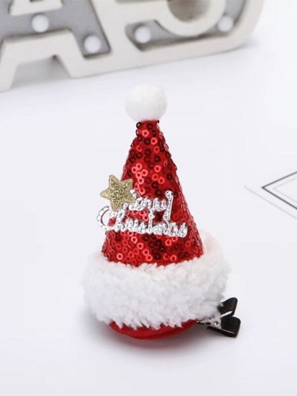 Pince A Cheveux Bonnet De Noel Chapeau Rouge 1
