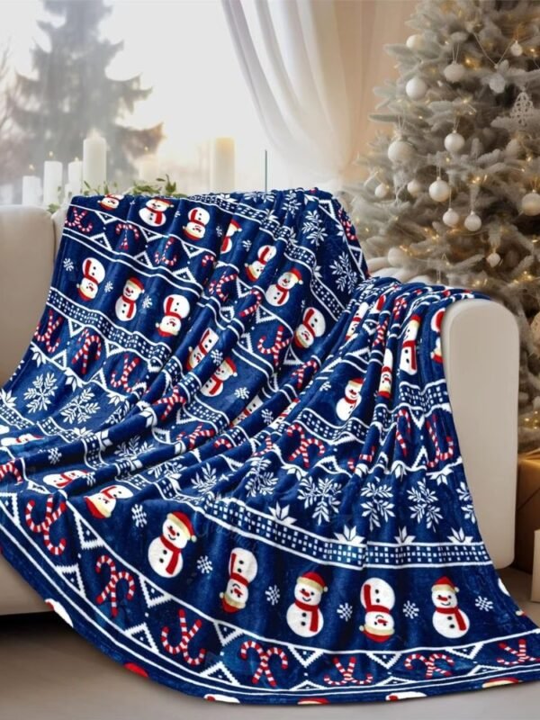Plaid De Noel Bleu