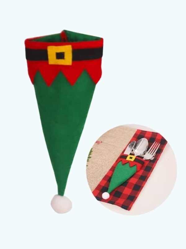Porte Couvert De Noel Habit Bonnet De Lutin 1
