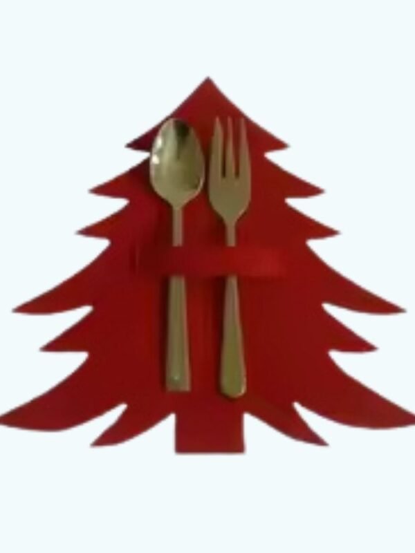 Porte Couvert Noel Feutrine Rouge