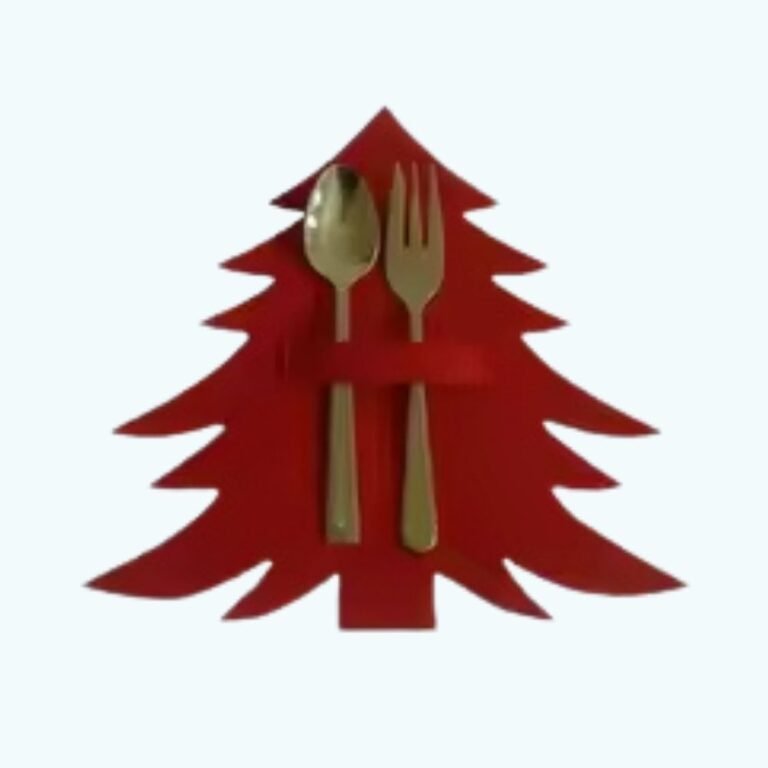 Porte Couvert Noel Feutrine Rouge