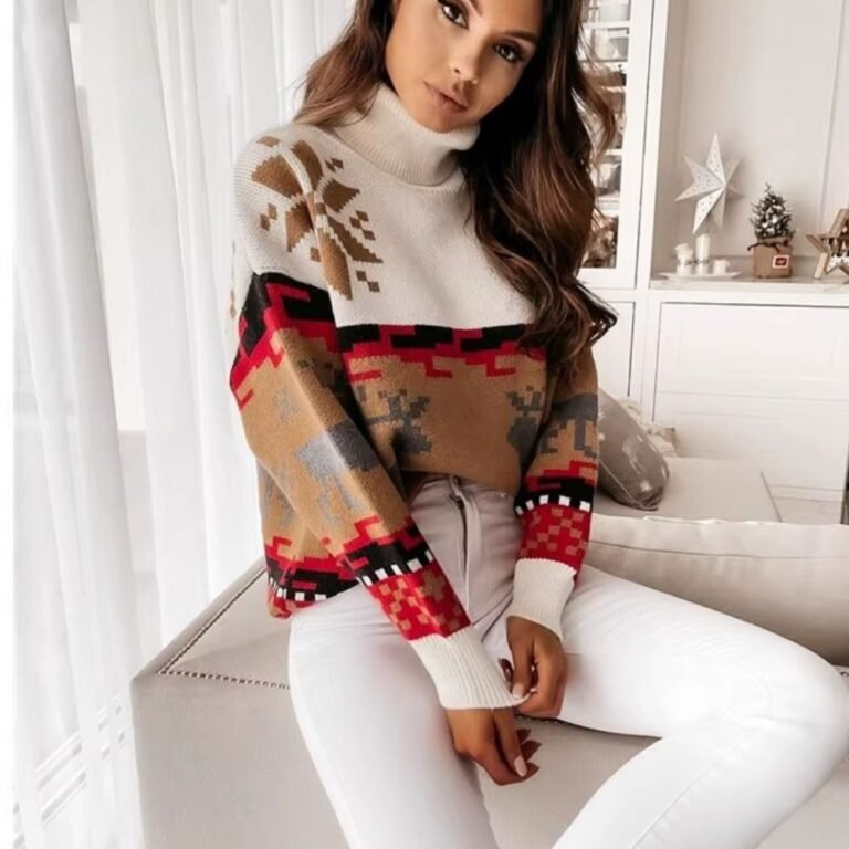 Pull De Noel Col Roule Femme 2