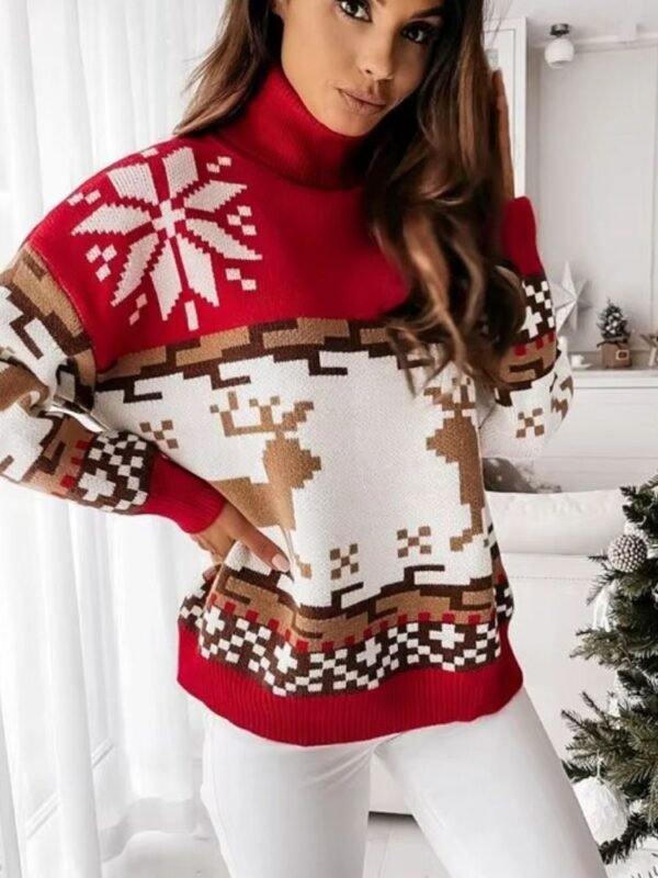 Pull De Noel Col Roule Femme