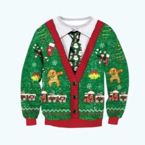 Pull De Noel Cravate Verte 1