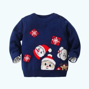 Pull De Noel Enfant Bleu Marine 1