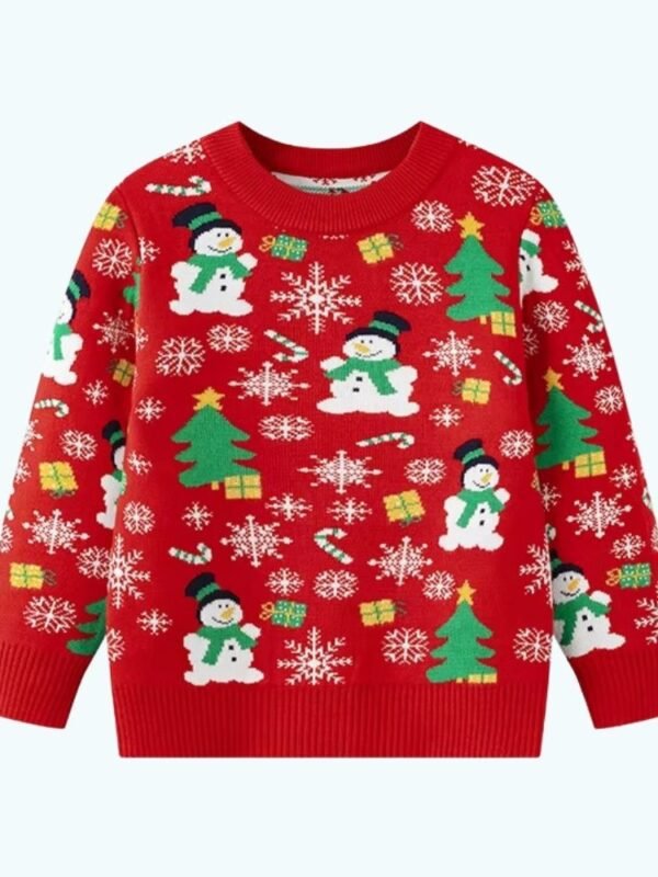 Pull De Noel Enfant Rouge Et Blanc 1