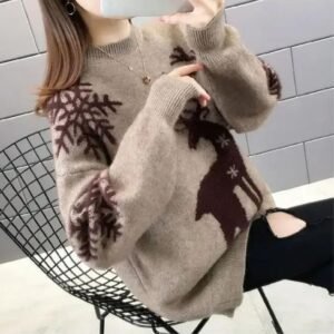 Pull De Noel Femme Renne 1