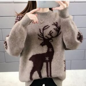 Pull De Noel Femme Renne