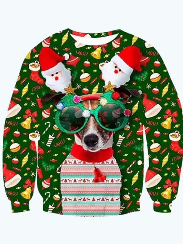 Pull De Noel Homme Chien Fantaisiste 1