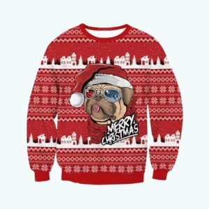 Pull De Noel Homme Chien Merry Christmas 1