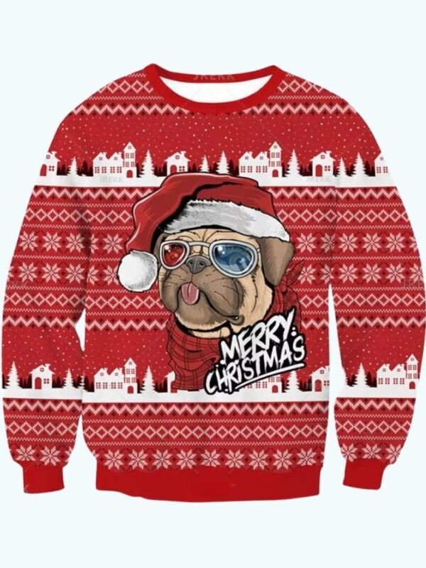 Pull De Noel Homme Chien Merry Christmas 1