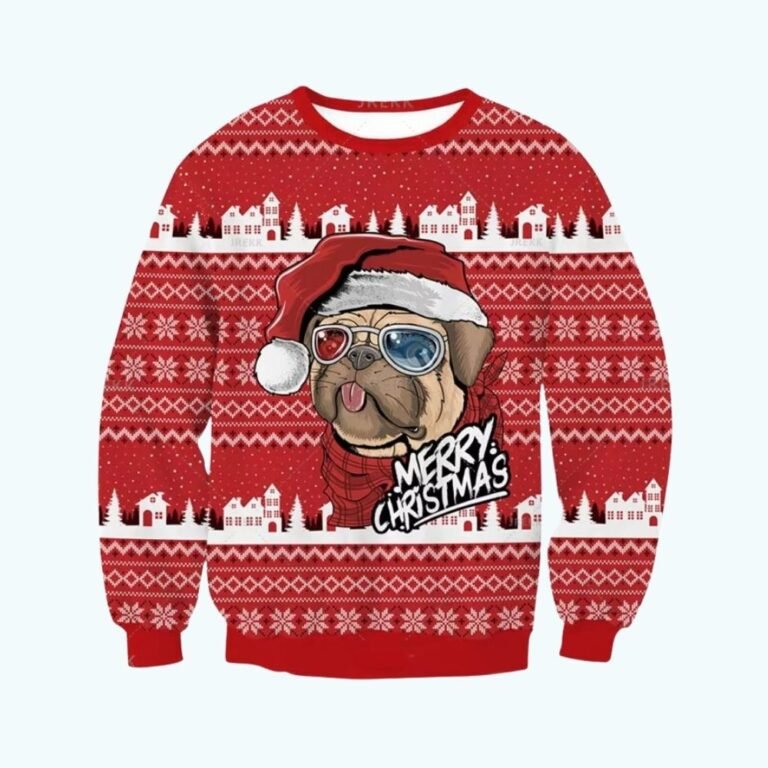 Pull De Noel Homme Chien Merry Christmas 1