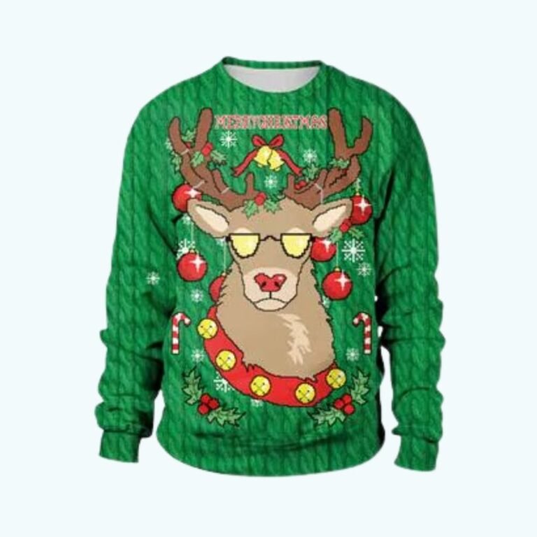 Pull De Noel Renne A Lunettes 1