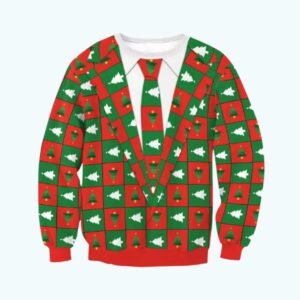 Pull Moche De Noel Cravate Retro 1