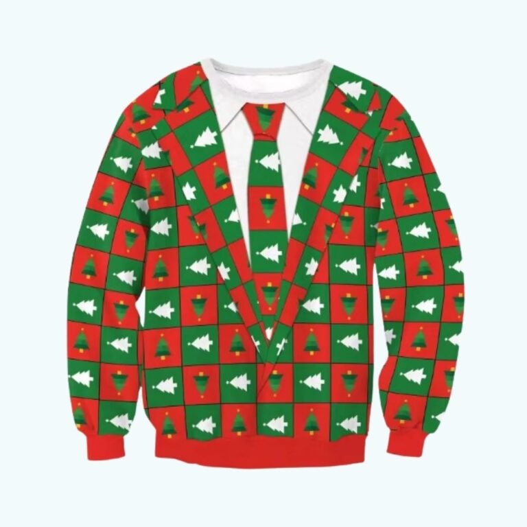 Pull Moche De Noel Cravate Retro 1