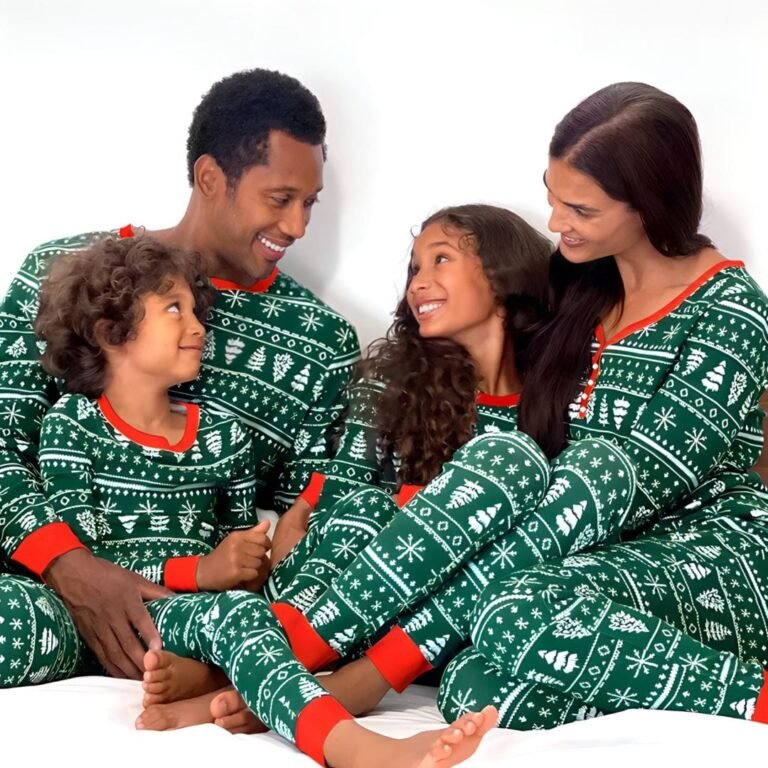 Pyjama Noel Famille Vert 1