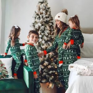 Pyjama Noel Famille Vert
