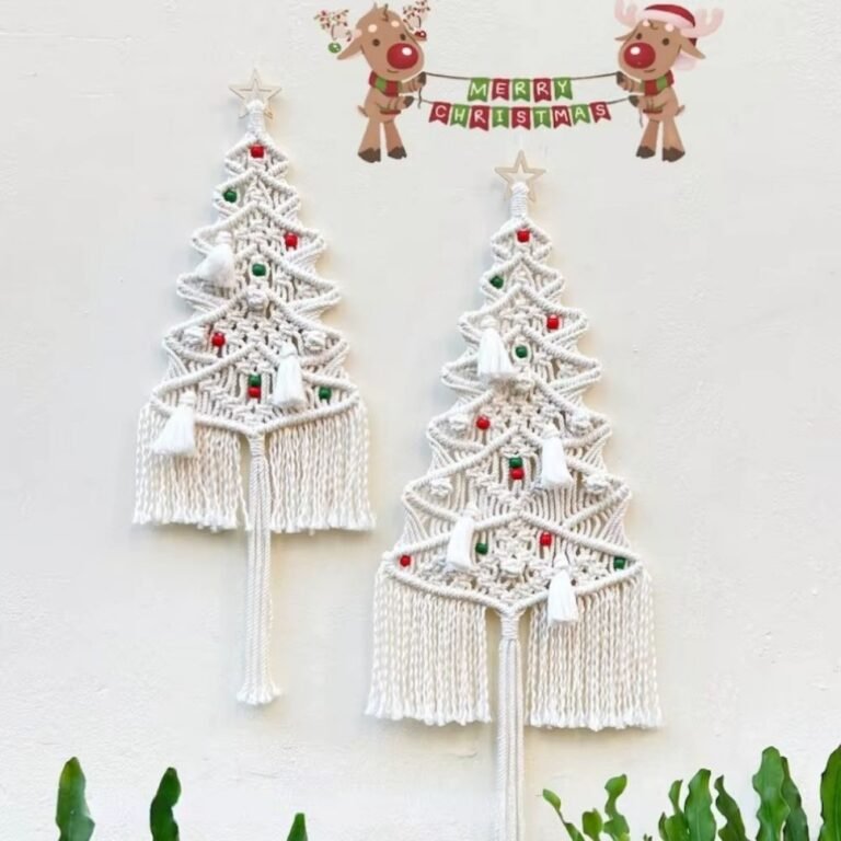 Sapin De Noel Mural En Macrame 1