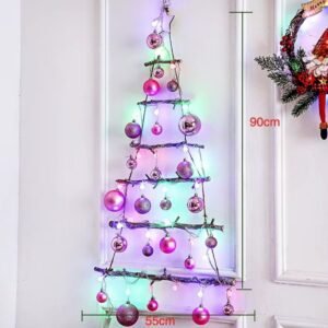 Sapin De Noel Mural Lumineux Rose 1