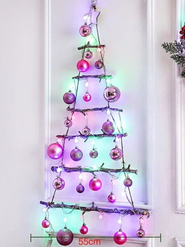 Sapin De Noel Mural Lumineux Rose